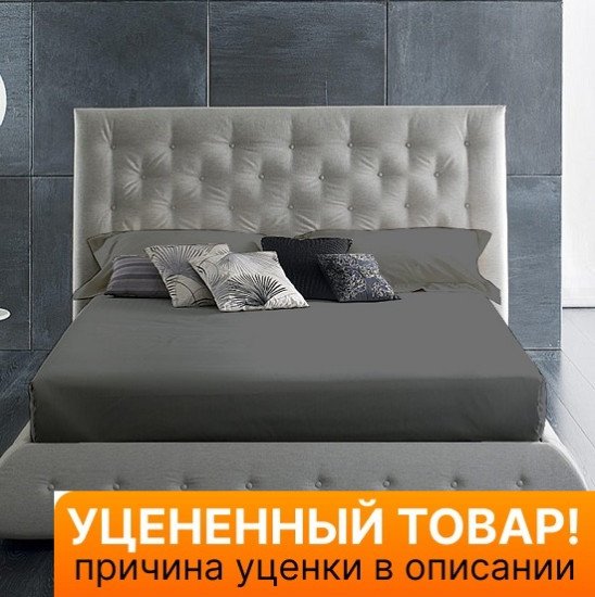 Уценка! Простыня на резинке Luxe Satin графит 200*220 высота 20 см