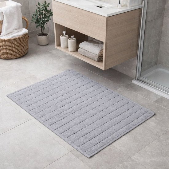 Коврик махровый для ног в ванную 1 шт "Cleanelly" Reticenza серый 14-4106 50*70 см