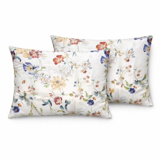 Комплект наволочек 2 шт. Мако-сатин Premiata  Цветы на белом фоне 70*70 см