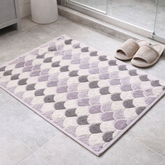 Коврик махровый для ног в ванную 1 шт "Cleanelly" Fiaba двусторонний сиреневый 10000 50*70 см