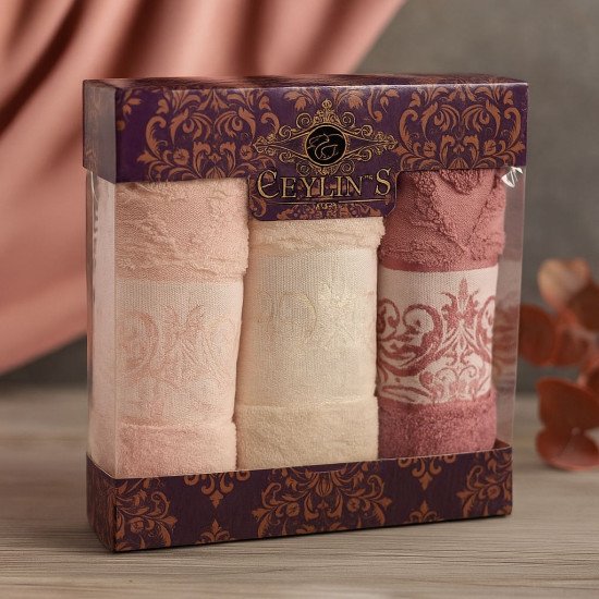 Комплект махровых полотенец для кухни 3 шт. "Ceylin's" Жаккард v3 30*50 см