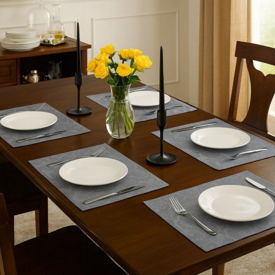 Комплект салфеток под столовые приборы 6 шт. "Nova" Валенсия стальной 35*35 см