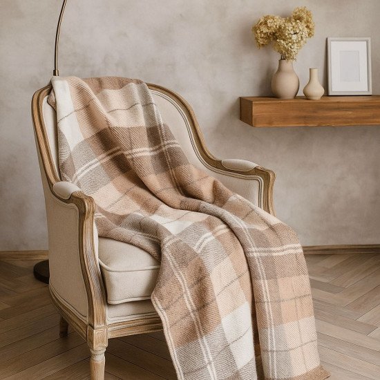 Плед "Vladi" Эльф Noah белый/бежевый/светло-коричневый 170*210 см