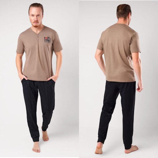 Комплект мужской "Клевер" кофейный/черный 52(2XL)