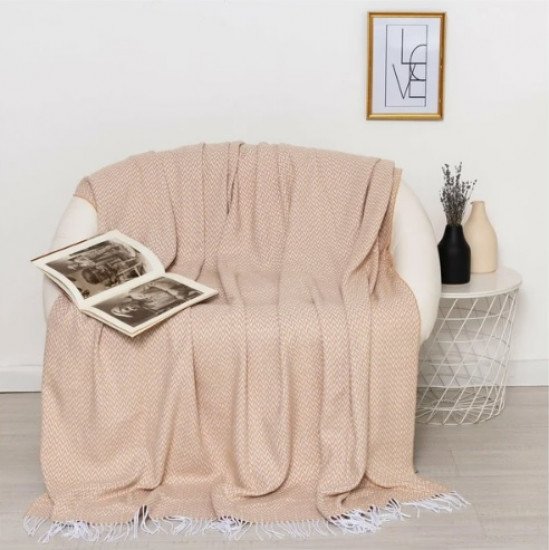 Плед "Vladi" Валенсия Antonio белый/песочный 140*200 см