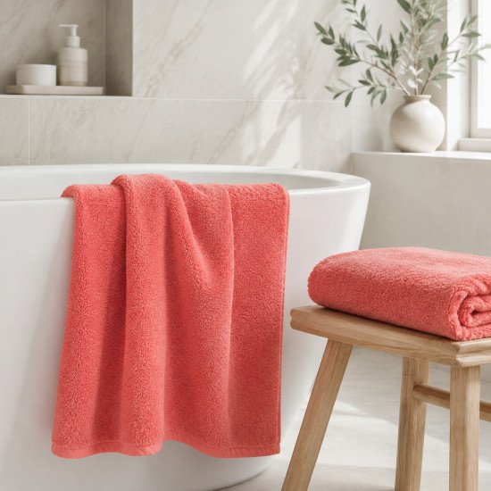 Полотенце махровое 1 шт "Коттон Дримс" ярко-коралловый/9 living coral 70*140 см