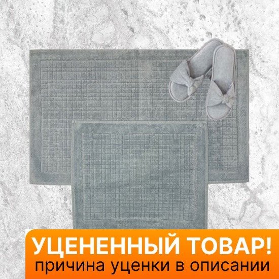 Уценка! Комплект ковриков для ног в ванную 2 шт. "Karven" Ekose серый 50*60 см, 60*100 см