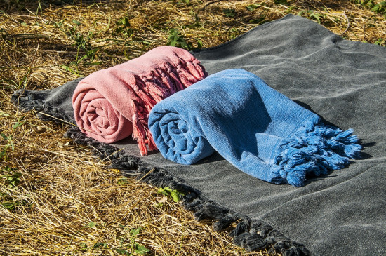 Полотенце-пештемаль "Buldan" Gaia Tery голубой 90*170 см