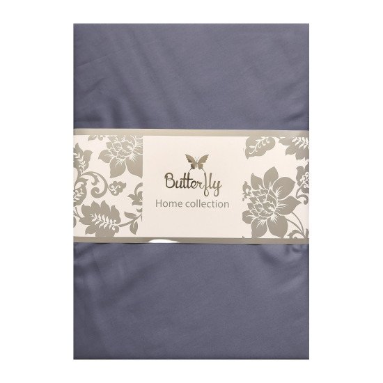 Простыня на резинке "Butterfly" Сатин Делюкс 005 дымчато-синий 120*200 высота 35 см