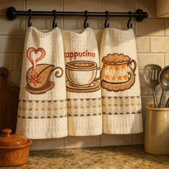 Комплект полотенец для кухни 3 шт. "Ambiella" Капучино 35*50 см