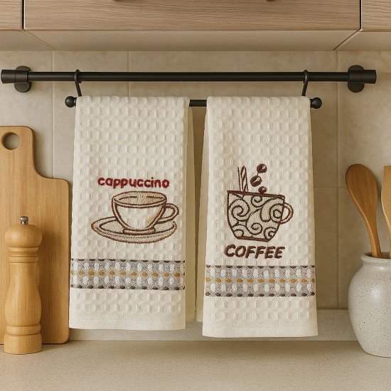 Комплект полотенец для кухни 2 шт. "Ambiella" Кофе-10 35*50 см