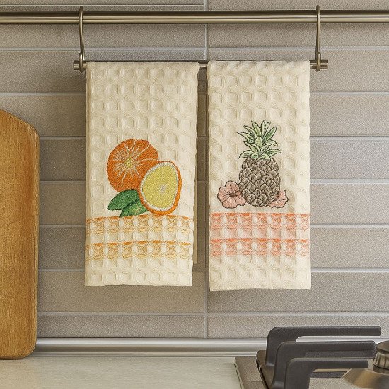 Комплект полотенец для кухни 2 шт. "Ambiella" Апельсин/ананас* 35*50 см