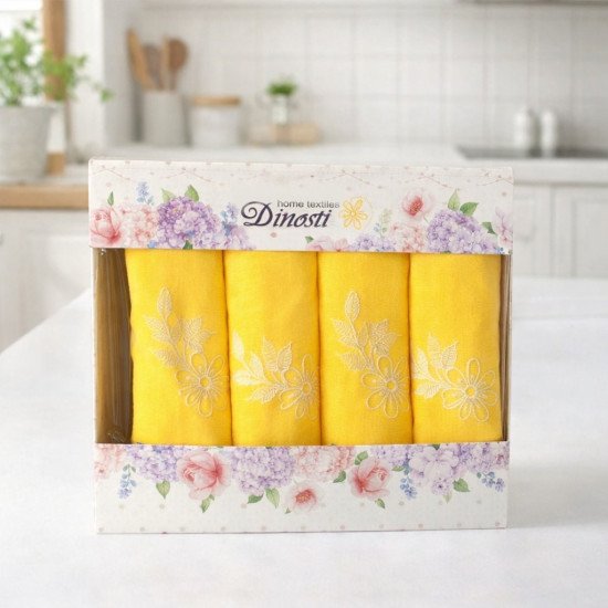 Комплект салфеток 4 шт "Dinosti" v.2 желтый 42*42 см-4 шт.