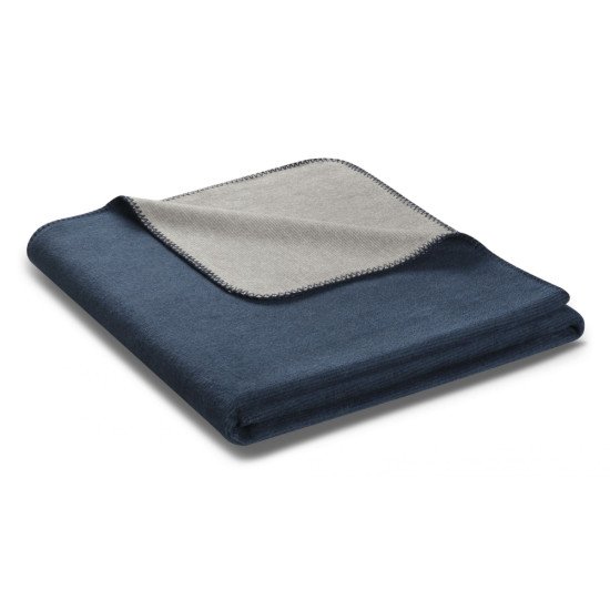 Плед "Biederlack" двусторонний Marineblau Silbergrau 150*200 см