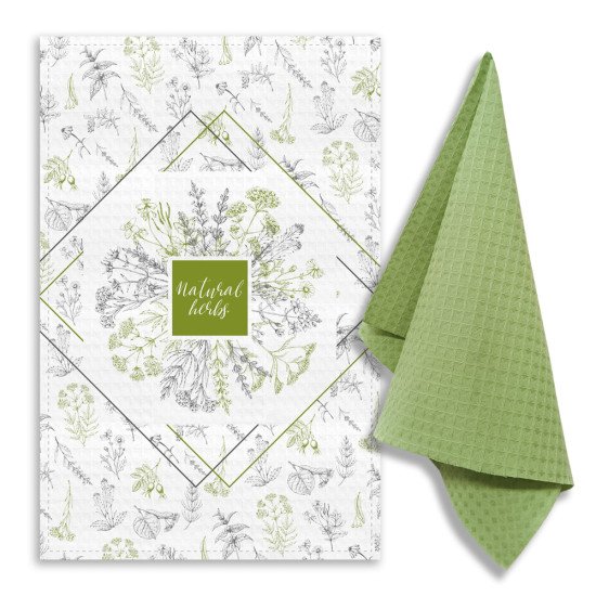 Комплект кухонных полотенец с петельками 2 шт  "Гранд Стиль" золото полей 35*60 см