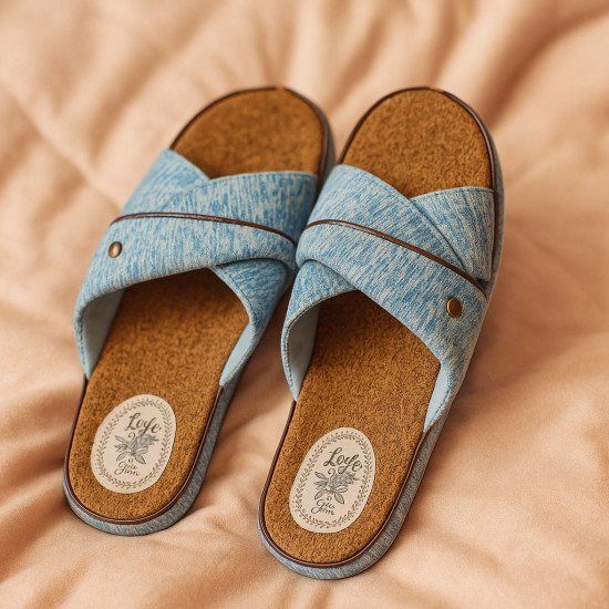 Тапочки женские "Lucky land" синий-1 37