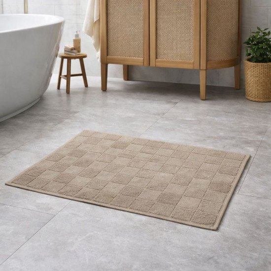 Коврик махровый для ног в ванную 1 шт "Cleanelly" Campo di lino коричневый 16-1010 50*70 см