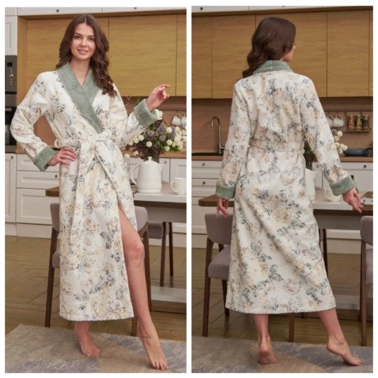 Халат женский велюровый "Vien" Madonna green 48-50 (L/XL)