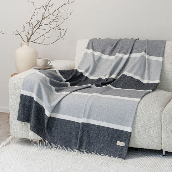 Плед "WoolHouse" Трентино серая полоска 140*200 см