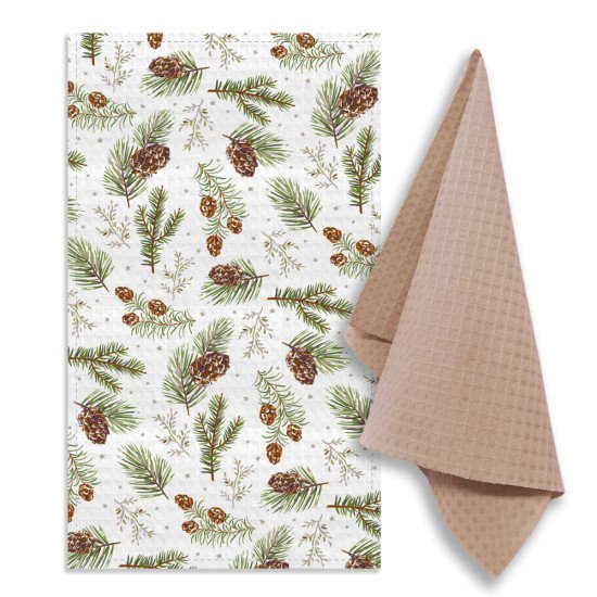 Комплект кухонных полотенец с петельками 2 шт  "Гранд Стиль" лес 35*60 см