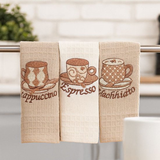Комплект полотенец для кухни 3 шт. "Meteor" Lux Cofe Espresso 40*60 см