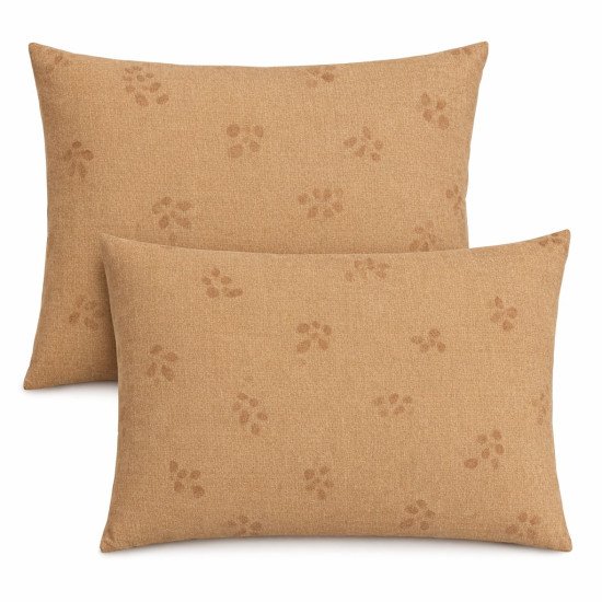 Комплект наволочек 2 шт. Сатин Премиум Audrey Hepburn Песочный листья 50*70 см