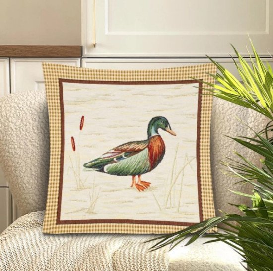 Декоративная наволочка "Гобелен" Охотничий домик Утка 45*45 (±2) см