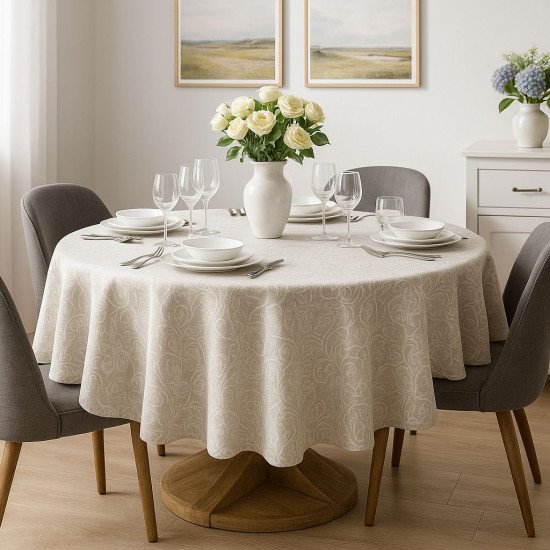Скатерть круглая "Nova" Лен-Тефлон 2096 D 150 см