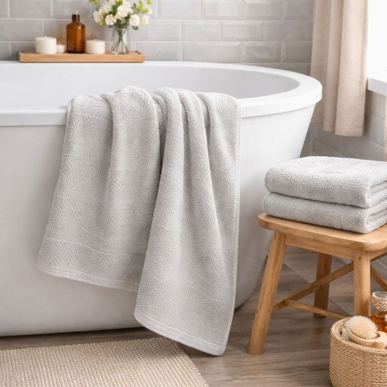 Полотенце махровое 1 шт "Клинелли" Мисурато серый 14-4107 70*140 см