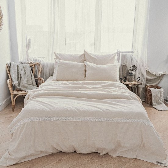 Постельное белье "Linen Love" Крем-брюле Евро