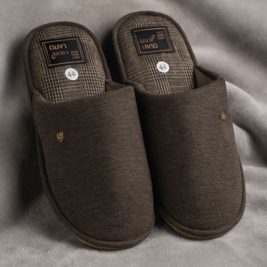 Тапочки мужские "Lucky land" Comfort 4813 коричневый 46