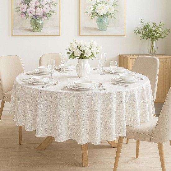 Скатерть круглая "Nova" Милано белый D 150 см