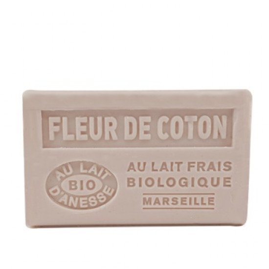 Марсельское мыло "Label Provence Nature" с молоком ослицы Цветок хлопка 125 г