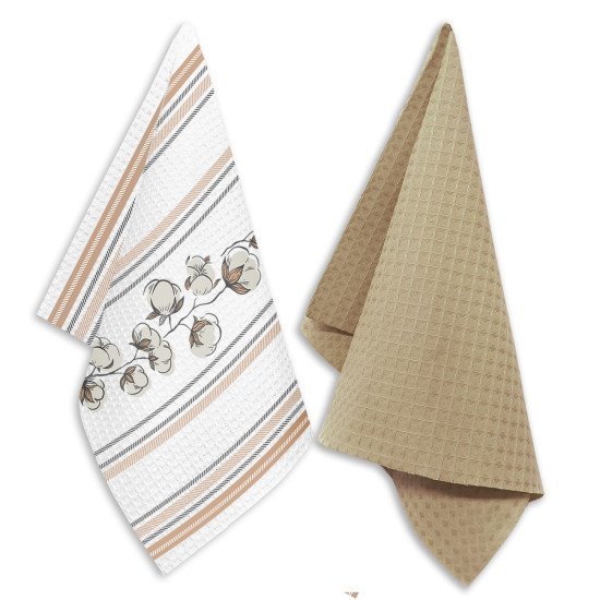 Комплект кухонных полотенец с петельками 2 шт  "Гранд Стиль" хлопок полоса 35*60 см