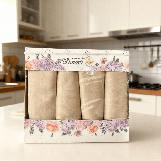 Комплект салфеток 4 шт "Dinosti" v.6 бежевый 42*42 см-4 шт.