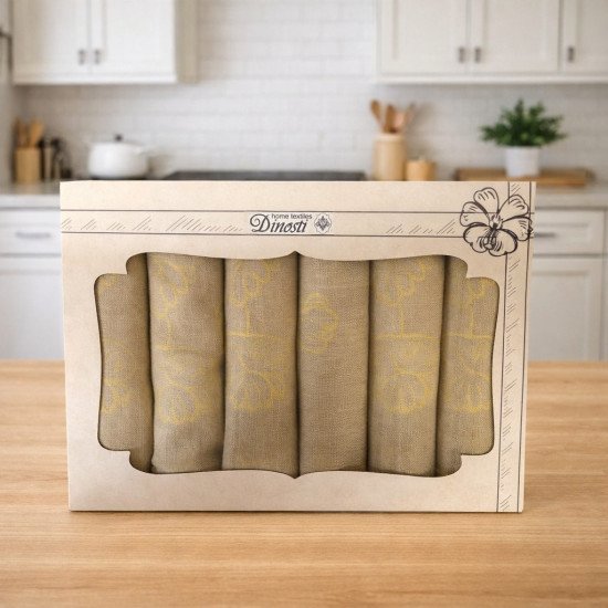 Комплект салфеток 12 шт "Dinosti" v.1 зеленый 42*42 см-12 шт.