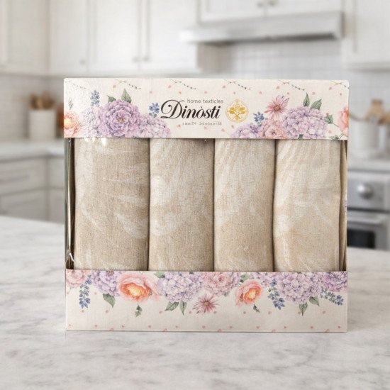 Комплект салфеток 4 шт "Dinosti" v.2 бежевый 42*42 см-4 шт.