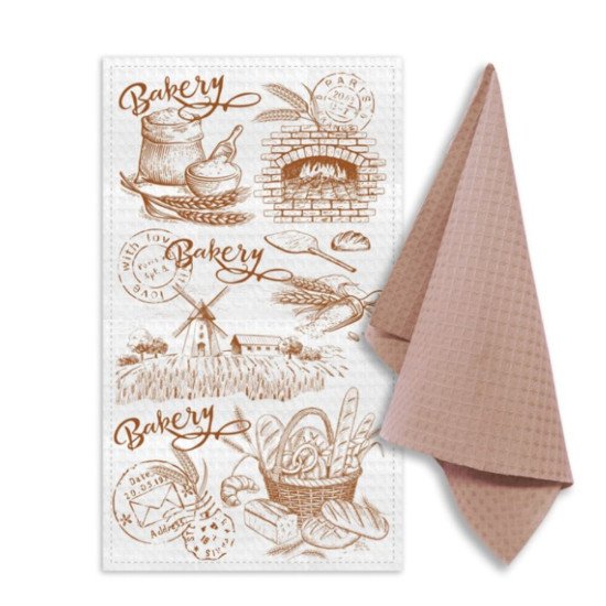 Комплект кухонных полотенец с петельками 2 шт  "Гранд Стиль" выпечка винтаж 35*60 см