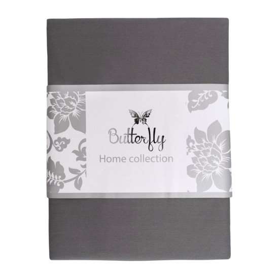 Простыня на резинке "Butterfly" Сатин Делюкс 5606 графит 120*200 высота 35 см