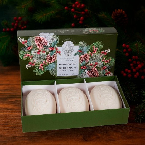 Подарочный набор парфюмированного крем- мыла 3 шт. "La Florentina" Xmas/Рождество White Musk/Белый мускус 3*150 г