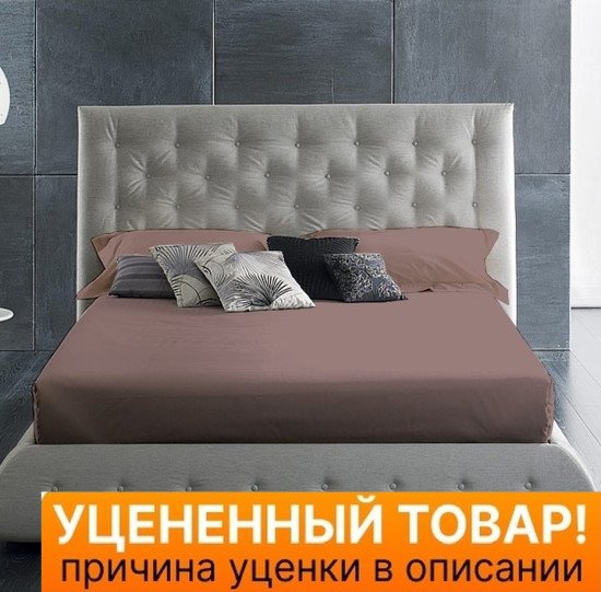 Уценка! Простыня на резинке "Примавель" Люкс Сатин марсала 200*220 высота 28 см