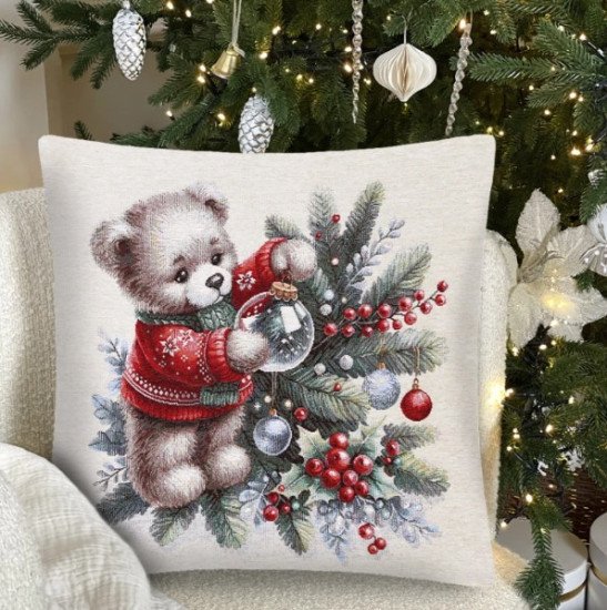 Декоративная наволочка "Гобелен" Бурый мишка 45*45 (±2) см