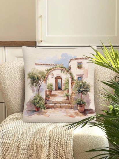 Декоративная наволочка "Гобелен" Оливки Греция арка 45*45 (±2) см