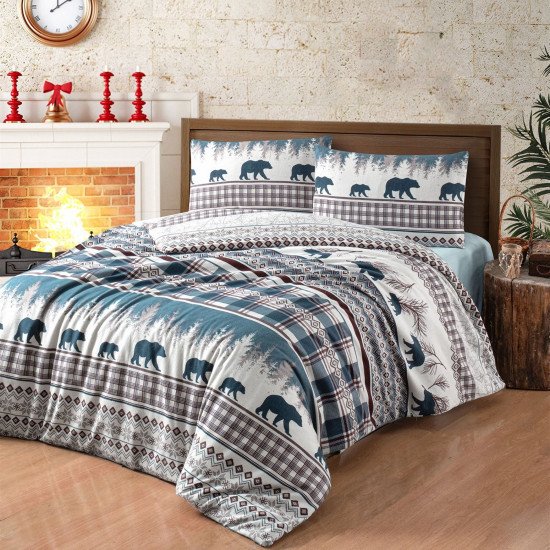 Постельное белье "DO&CO" Cozy Фланель зеленый Евро