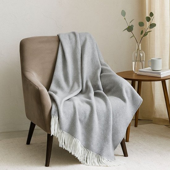 Плед "Vladi" Валенсия Boucle Reps серый/меланж 140*200 см