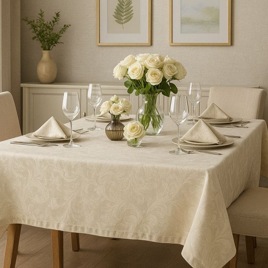 Комплект скатерть с салфетками "Nova" Валенсия шампань 150*220 см, 35*35 см-6 шт.