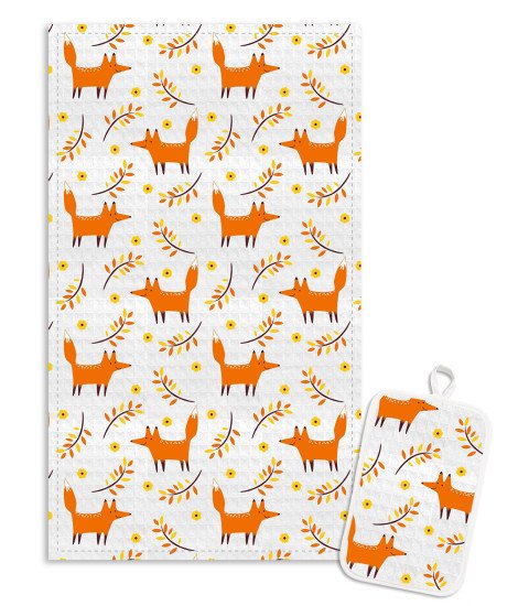 Комплект для кухни 2 предмета "Гранд Стайл" лис и рябина 35*60 см , 14*22 см