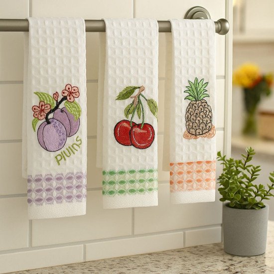 Комплект полотенец для кухни 3 шт. "Ambiella" Фрукты* 35*50 см
