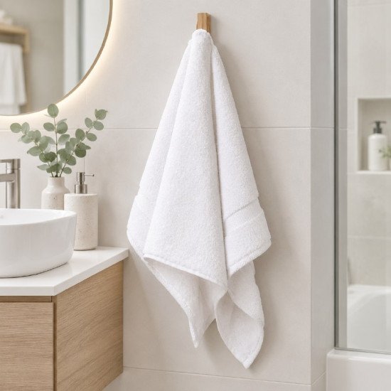 Полотенце махровое 1 шт "Уютности" плотность 600 г/м² белый (pearl white) 70*140 см