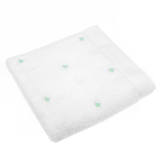 Полотенце махровое "Softcotton" Love белый-зеленый 75*150 см